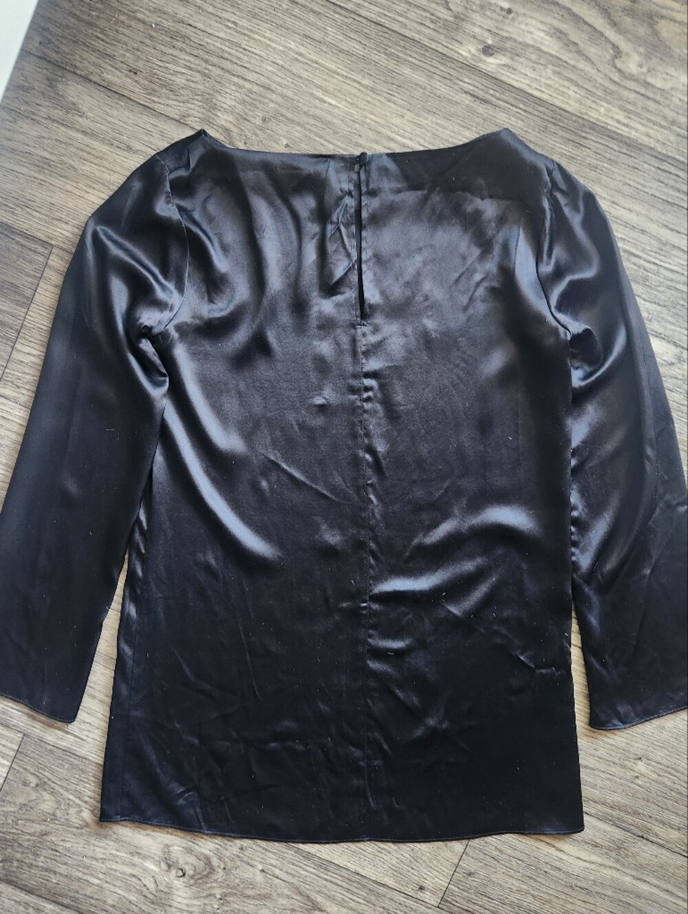 Reformation Ilyse Silk Mini Long Sleeve Dress in Black Size XS - Picture 9 of 9